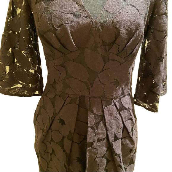 BCBGeneration Black Lace Cutout Bell Sleeves Mini Dress, Sz 6 - Picture 6 of 14